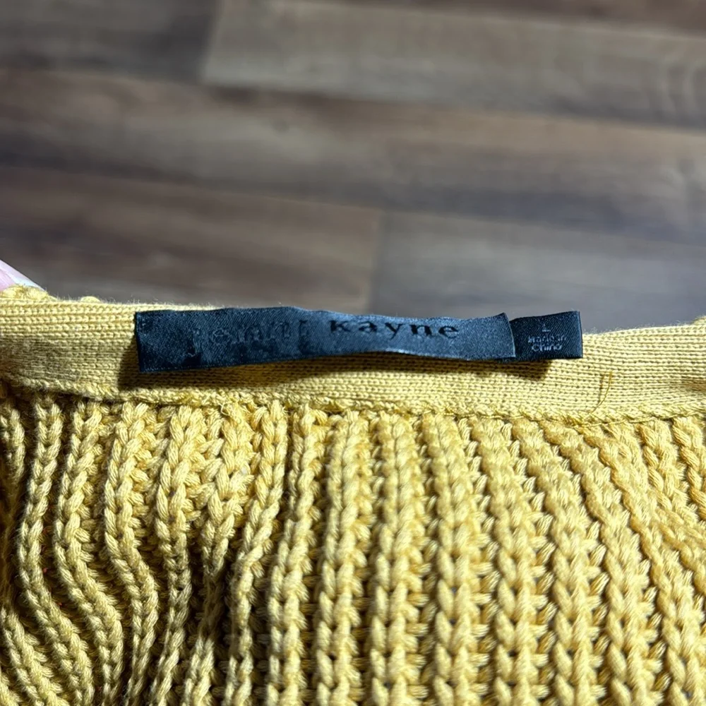 Jenni Kayne Fisherman Organic Cotton Cabin Blend Sweater Large Mustard $325 Love - Picture 9 of 11